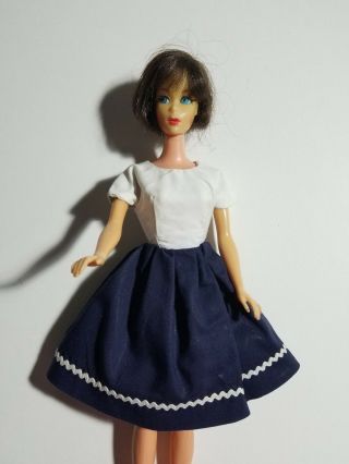 Vintage Barbie 1960’s Handmade Dress - White & Navy Ric Rac Trim Dress - No Doll