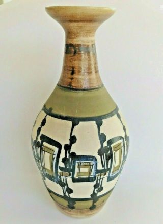 Abstract Vase HARSA of Isreal Nehemia Azaz 1955 - 59 Mid Century Hand Painted 2