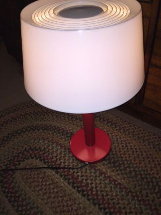 Mid - Century Modern Danish Mcm Vintage Retro Red Lightolier Table Lamp Thurston