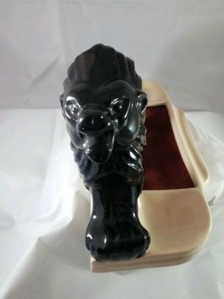 MID - CENTURY Vintage McCOY Black Lion Dresser Caddy Art Pottery 1960 ' s 2