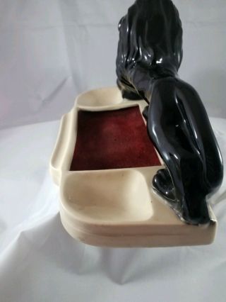 MID - CENTURY Vintage McCOY Black Lion Dresser Caddy Art Pottery 1960 ' s 3