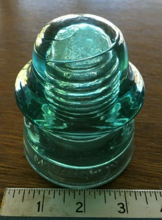 Vintage Mclaughlin No 20 Blue Glass Insulator Usa