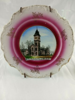 Vtg Souvenir Plate First Methodist Church Millville Nj