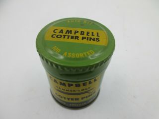 Vintage Campbell Hammer - Lock Cotter Pins TIN Auto Kit Tin.  Made in USA 3