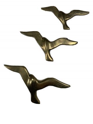Set Of 3 Vintage Brass Mid Century Modern Birds Seagulls Wall Art Price Products