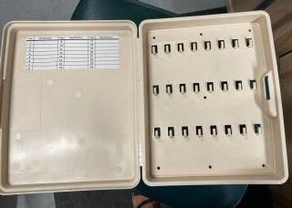 Vintage Key Cabinet Plastic Wall Mount Key Organizer Box Holds 24 Keys Usa