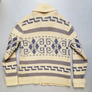 Vtg 60s 70s PENDLETON BIG LEBOWSKI DUDE Wool Sweater Zip Up Cardigan Workwear L 3