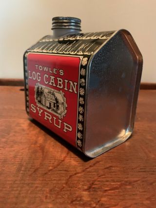 Vintage Towle ' s Log Cabin Syrup Tin Bank 1979 2
