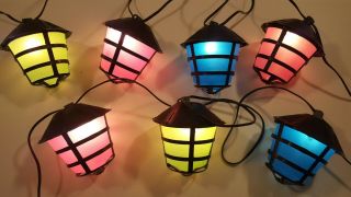 Vintage Patio Lights Chinese Lanterns Tiki Party Lites Camper Rv 7 - Light String