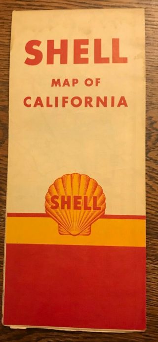 Vintage Shell Road Map Of California Circa 1946