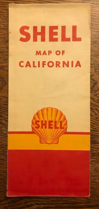 Vintage Shell Road Map of California circa 1946 2