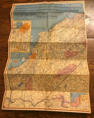 Vintage Shell Road Map of California circa 1946 3
