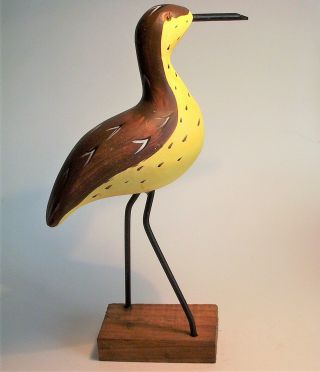 Old Erne Sea Bird Hand Carved Painted Wood Art Sculpture Statue Figurine Vintage