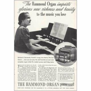 1939 Hammond Organ: Imparts Glorious Richness Vintage Print Ad