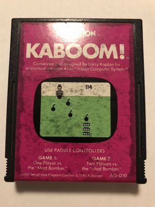 Vintage Atari 2600 Game Cartridge Activision Kaboom,  2