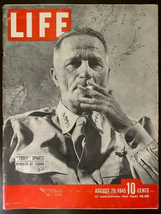 Vintage Life Magazines - August 20,  1945 - " Tooey " Spaatz