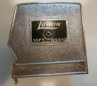 Vintage Lufkin No.  W9310 - 10 Foot Tape Measure 3/4 " Width W/belt Hook