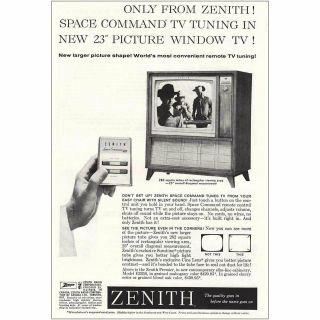 1960 Zenith: Space Command Tv Tuning Vintage Print Ad