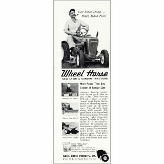 1961 Wheel Horse: Lawn And Garden Tractors Vintage Print Ad