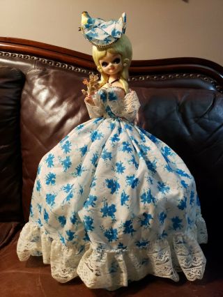Vtg Rare 60s Big Eyed Treasure Doll Kelvin? Japan Anime Victorian W/ Hoop Dress