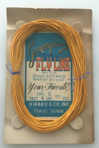 Grampus Fly Line Fishing Vintage Kiraku Co.  Inc.  Occupied Japan Tokyo For Rod