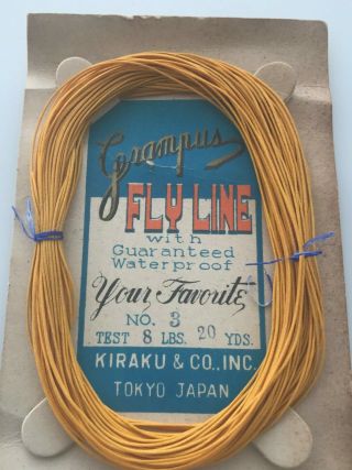 Grampus Fly line fishing Vintage Kiraku Co.  Inc.  Occupied Japan Tokyo for Rod 2