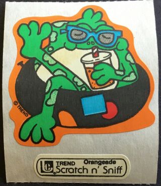 Vintage Matte Large Trend Scratch & Sniff Sticker - Frog - Orangeade -