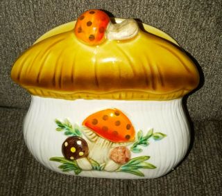 Vintage Merry Mushroom Ceramic Napkin Holder Sears Roebuck 1978 Kitchen Japan