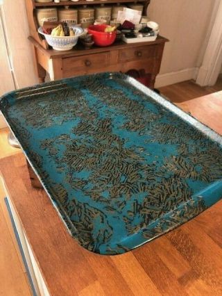 Vintage Large Gaydon Fibreglass Abstract Blue 1950’s 1960’s Serving Tray – Retro