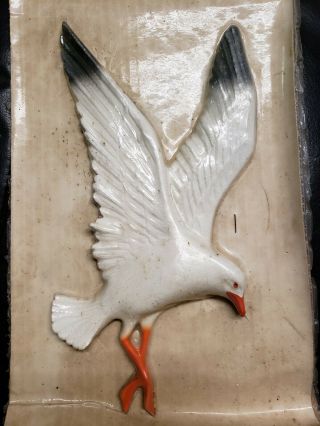 Vintage Whitehall Forge Cast Aluminum Metal Seagull Mid Century Wall Decor Bird