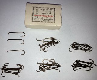Vintage Mustad Viking Fishing Hooks For Fly Tying Size 6 Qual 9672