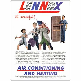 1960 Lennox Air Conditioning: Spirit Of 76 Vintage Print Ad