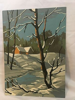 Vintage Winter Cabin Paint By Number Painting Wall Art " Winter Sunshine " 10 X 14