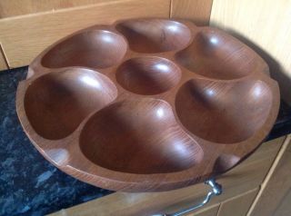 Lazy Susan Turntable With Label Thailand Teak 1950’s