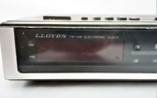 Vintage Mid Century Alarm Clock Radio Lloyds Model J202B Red LCD Display 2