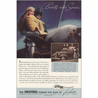 1937 Body By Fisher: Beauty Rides Secure Vintage Print Ad