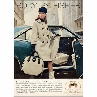 1966 Body By Fisher: Fabrics Travel Beautifully Vintage Print Ad