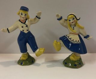 Ceramic Arts Studio Dutch Boy & Girl Dancing Figurine Pair