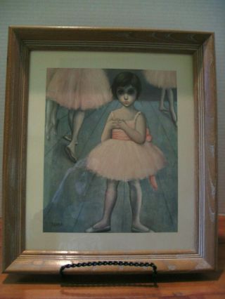 Vintage Margaret Keane " The Ballerina " Framed Art Print