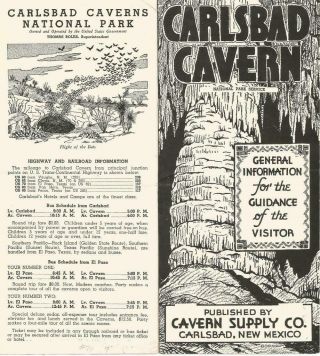 Vintage Carlsbad Cavern National Park Information Brochure Mexico