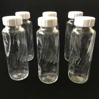 Evenflo 8 Oz Glass Vintage Bottles 6 Twist,  2 Classic =8 Bottles With Caps