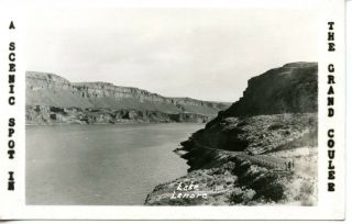Scenic View - Lake Lenore - Grand Coulee - Washington - Vintage Rppc - Real Photo Postcard