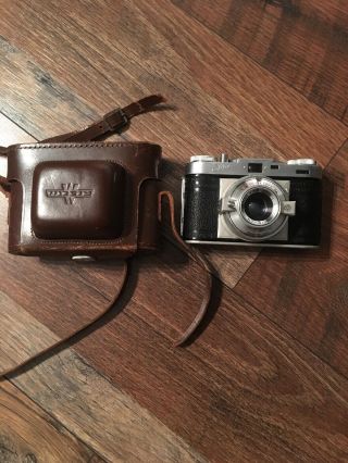 Old Vtg Collectible Wirgin Edixa Isconar Camera With Case