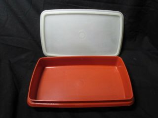 Vintage Orange Tupperware Lunch Meat/ Cold Cut Container Keeper 816 - 18