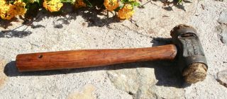 Vintage Garland 1 Leather Wood Mallet / Hammer,  Primitives,  Saco Maine
