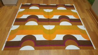 Awesome Rare Vintage Mid Century Retro 70s Funky Line Bumps Drop Fabric Look