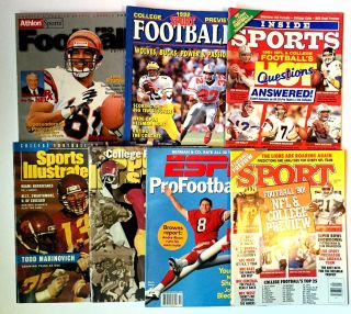 7 Vintage Football Magazines 1990 