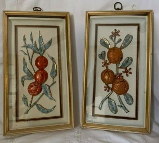 Vintage Set Turner Wall Accessory Framed Art Print Citrus Fruit,  Orange Blossoms