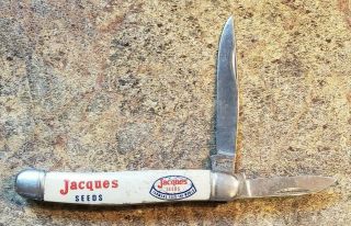 Vintage Jacques Seeds 2 - Blade Pocket Knife Imperial Providence R.  I.  Usa