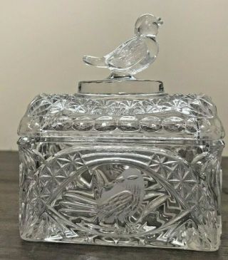 Vintage Hofbauer The Byrdes Bird Lead Crystal Trinket Box With Lid